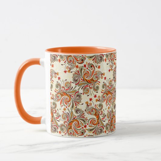 Orangefarbene Tasse (Links)