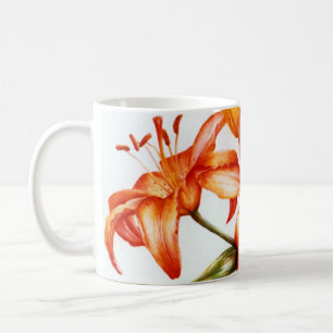 Orangefarbene Tasse der Kunstlilie