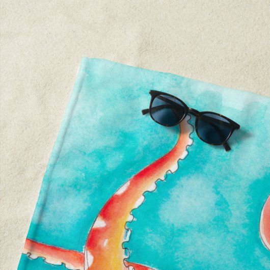 Orangefarbene Tentakeln Strandtuch (Beispiel)