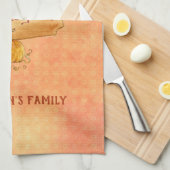 Orangefarbene Textur und Früchte Geschirrtuch (Viertel Falte)