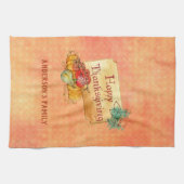 Orangefarbene Textur und Früchte Geschirrtuch (Horizontal)