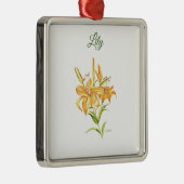 Orangefarbene Tigerlilie Aquarelltöne Ornament Aus Metall (Rechts)
