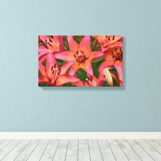 Orangefarbene Tigerlippe Leinwanddruck (Insitu (Holzboden))