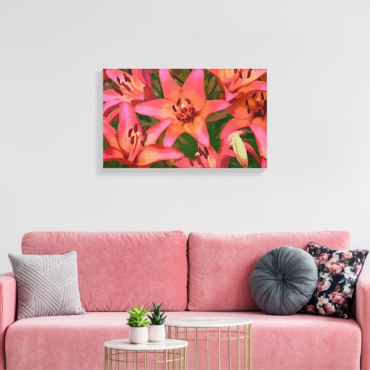 Orangefarbene Tigerlippe Leinwanddruck (Insitu (Wohnzimmer))