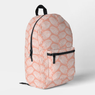 Orangefarbene tropische Blätter Bedruckter Rucksack