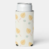 Orangefarbene tropische Blätter in Rosa Selters Dosenkühler (Seltzer Vorderseite)