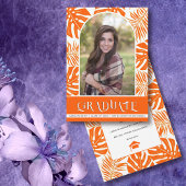 Orangefarbene tropische Klasse 2024 Foto Abschluss Ankündigung