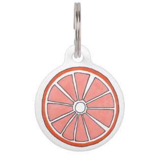 Orangefarbene tropische Zitrusfrüchte Slice Frucht Tiermarke