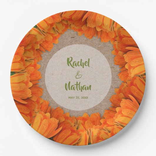 Orangefarbene Tulips für die Teller von "Kraft Pat (Vorderseite)