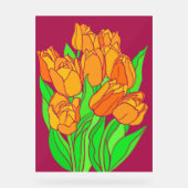 Orangefarbene Tulpen Acrylschild (Vorderseite)