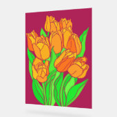 Orangefarbene Tulpen Acrylschild (Winkel)