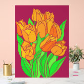 Orangefarbene Tulpen Acrylschild (Hochzeit)