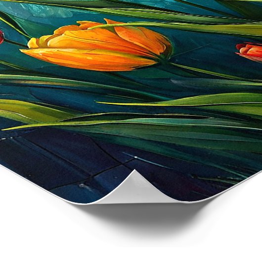 Orangefarbene Tulpen Poster (Ecke)