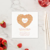 Orangefarbene Tulpenkrautfarbe zeichnend Monogramm Serviette (Beispiel)
