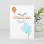 Orangefarbene und Aquamarine blaue Balkone, die we Einladung (Stehend Vorderseite)