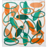 Orangefarbene und Aquamarine Ovale Duschvorhang (Vorderseite)
