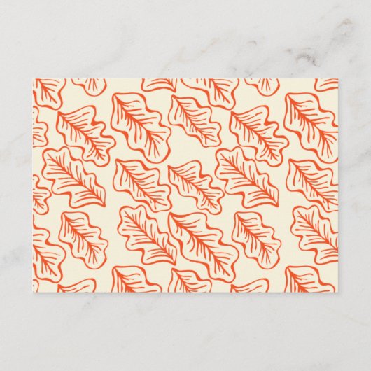 Orangefarbene und Aquamarine rustikale Hochzeitsem Begleitkarte (Rückseite)