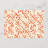 Orangefarbene und Aquamarine rustikale Hochzeitska Begleitkarte (Rückseite)