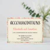 Orangefarbene und Aquamarine rustikale Hochzeitska Begleitkarte (Stehend Vorderseite)