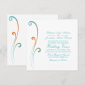 Orangefarbene und Aquamarine verblichene Einladung (Vorne/Hinten)