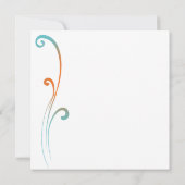 Orangefarbene und Aquamarine verblichene Einladung (Rückseite)