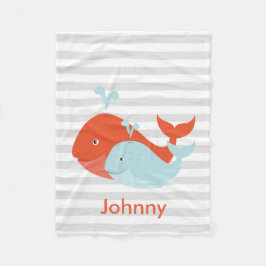 Orangefarbene und Aquamarine Walpalmen Fleecedecke