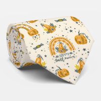Orangefarbene und blau-graue Halloween-Symbole