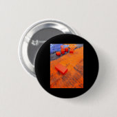 Orangefarbene und blaue Abstrakte Bio Kunststoffe Button (Vorne & Hinten)