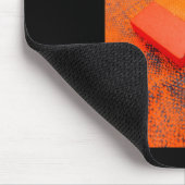 Orangefarbene und blaue Abstrakte Bio Kunststoffe Mousepad (Ecke)