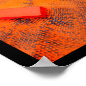 Orangefarbene und blaue Abstrakte Bio Kunststoffe Poster (Ecke)
