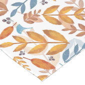 Orangefarbene und blaue Blätter Großer Tischläufer (Ecke)