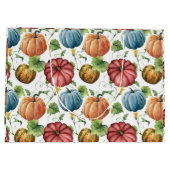 Orangefarbene und blaue Kürbis fallen Große Geschenktüte (Rückseite)