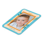 Orangefarbene und blaue Liebe, das Foto Magnet (Linke Seite)