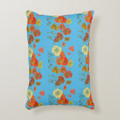 Orangefarbene und blaue Pfefferstrümpfe Dekokissen (Vorderseite(Vertikal))