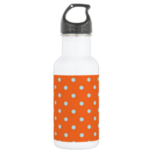 Orangefarbene und blaue Polka-Punkte Trinkflasche