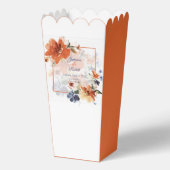 Orangefarbene und blaue Wasserfarben Geschenkschachtel (Vorderseite)