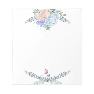 Orangefarbene und blaue Wasserfarben Notizblock