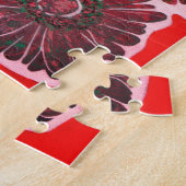 Orangefarbene und braune Batik-Blume Puzzle (Seite)