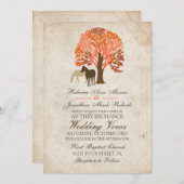 Orangefarbene und braune Herbstpferde Einladung zu (Vorne/Hinten)