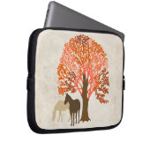 Orangefarbene und braune Herbstpferde Laptopschutzhülle (Vorne Rechts)