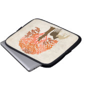 Orangefarbene und braune Herbstpferde Laptopschutzhülle (Vorne Knopf)