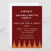 Orangefarbene und braune Party Einladung (Vorne/Hinten)