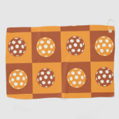Orangefarbene und braune Pickleball-Balls Golfhandtuch (Horizontal)