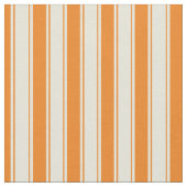 Orangefarbene und cremefarbene Streifen Stoff (Nahaufnahme)