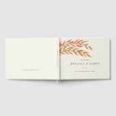 Orangefarbene und cremige Herbsthochzeit Gästebuch (Voll)