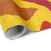 Orangefarbene und gelbe Abbildung Geschenkpapier (Rolleneckpunkt)