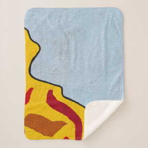 Orangefarbene und gelbe Abbildung Sherpadecke
