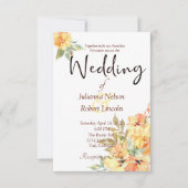Orangefarbene und gelbe Aquarellfarben Hochzeit mi Einladung (Vorderseite)