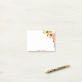 Orangefarbene und gelbe Blume personalisiert Post-it Klebezettel (Auf Schreibtisch)