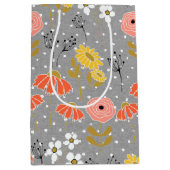 Orangefarbene und gelbe Doodle-Blume mittelgroße G Mittlere Geschenktüte (Vorderseite)